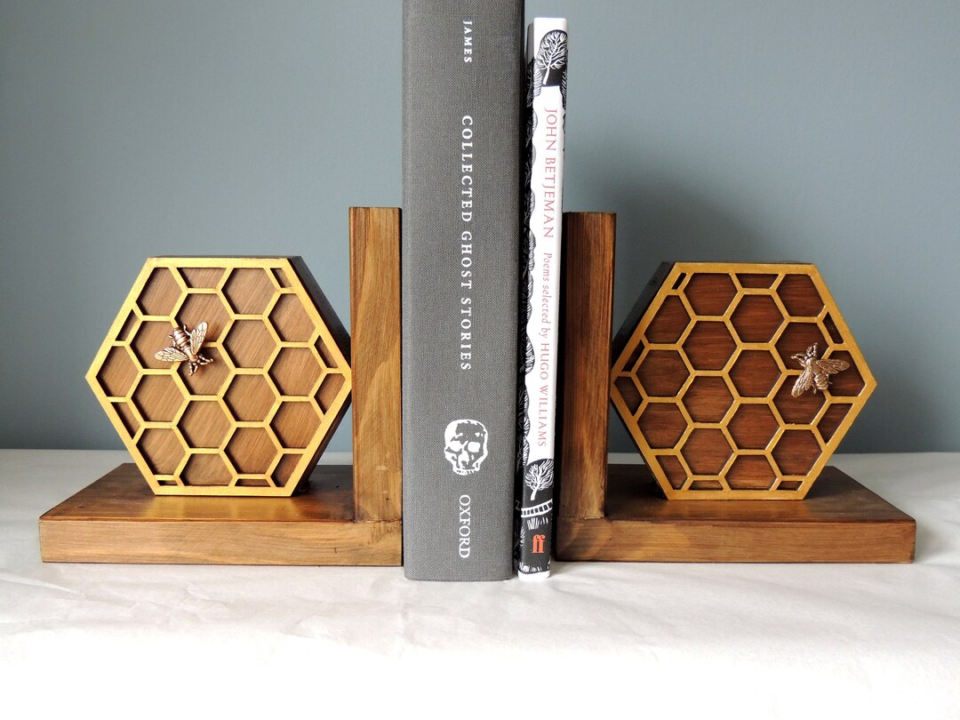 Bookends, Bee Bookends, Wooden Bookends, Book Stopper Etsy UK