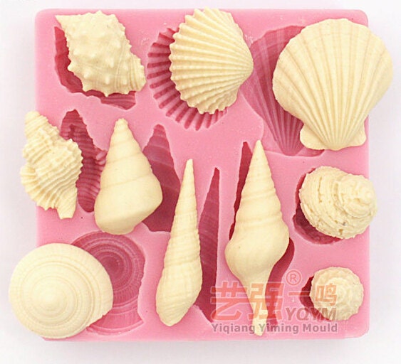 Clay mold Mini Conch seashell snail shape Fondant cake mold silicone …