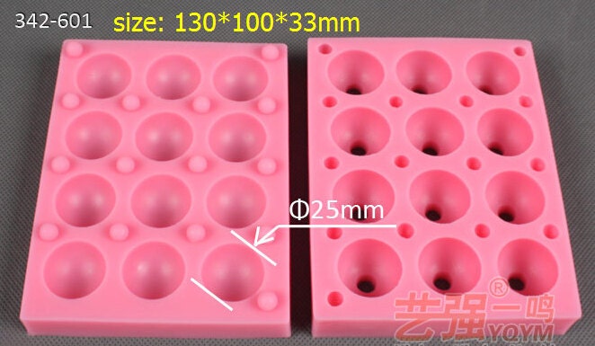 12 holes Diameter 25mm Lollipop mold Fondant cake mold silicone mold sugar candy mould kitchen tools