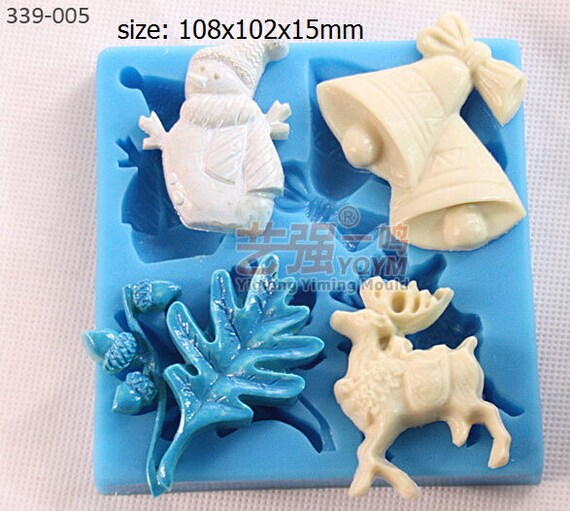 Christmas Silicone Mold Tree Deer Snowman Snowflake Pendant Resin Silicone Mold
