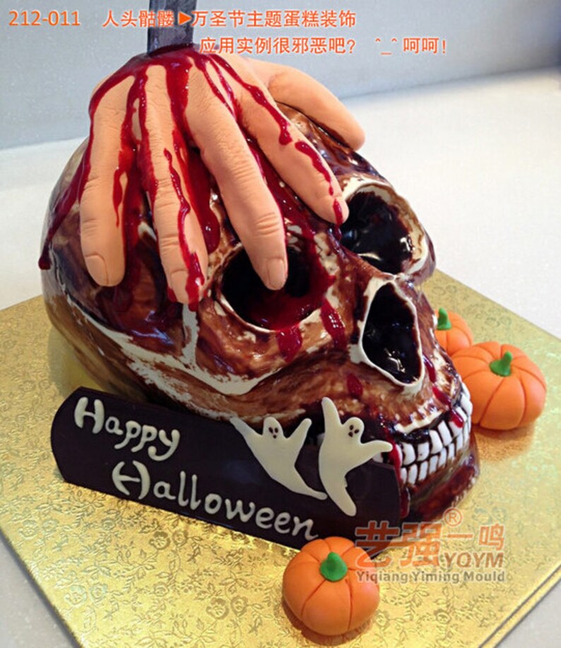Halloween Skull shape clay mold Fondant cake mold silicone