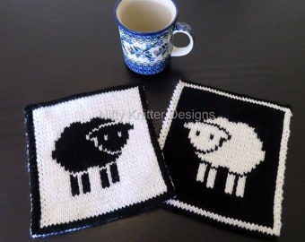 Cute Sheep Potholder Knitting Pattern - Counting Sheep Potholder [ENGLISH ONLY]