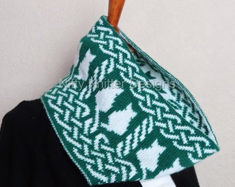 Elegant Celtic Cat Cowl Knitting Pattern - Celtic Cat Cowl [ENGLISH ONLY]