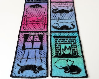 Cute Cat Scarf Knitting Pattern - Catnap Scarf