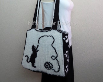 Cute Cat Bag Knitting Pattern - Cattitude Bag [ENGLISH ONLY]