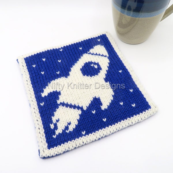 Space Rocket Potholder Knitting Pattern [ENGLISH ONLY, PDF Download]