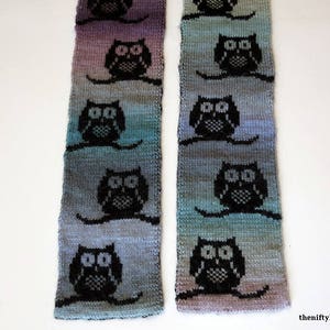 Cute Owl Scarf Knitting Pattern Parliament of Owls Scarf ENGLISH ONLY, PDF Download image 1