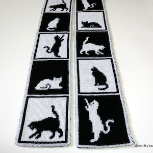 Cute Cat Scarf Knitting Pattern - Cats in Boxes Scarf [ENGLISH ONLY, PDF Download]