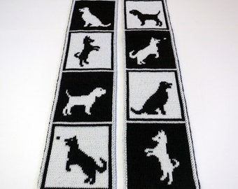 Cute Dog Scarf Knitting Pattern - Dogs in Boxes Scarf [ENGLISH ONLY, PDF Download]