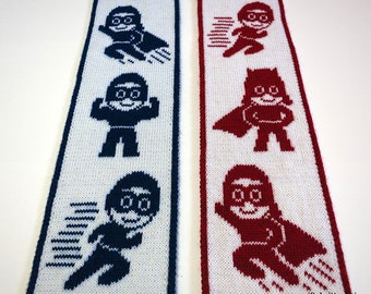 Superhero Scarf Knitting Pattern - Lil Superheroes Scarf [ENGLISH ONLY, PDF Download]