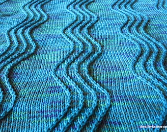 Cable Wave Blanket Knitting Pattern - Hawaiian Dreams Blanket [ENGLISH ONLY]