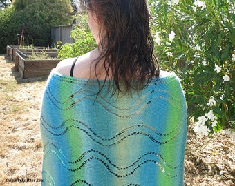 Lace Shawl Knitting Pattern - Waverider Shawl [ENGLISH ONLY, PDF Download]