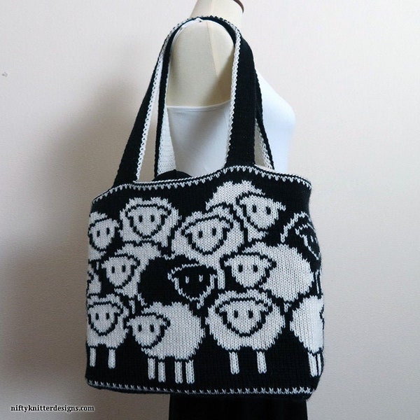 Cute Sheep Bag Knitting Pattern - Counting Sheep Bag [ENGLISH ONLY, PDF Download]