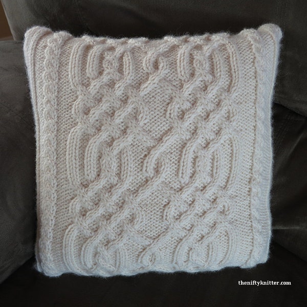 Celtic Knot Pillow Knitting Pattern [ENGLISH ONLY, PDF Download]