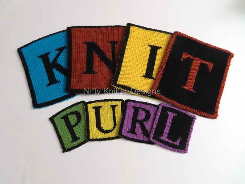 Alphabet Coasters & Potholders Knitting Pattern image 9