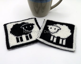 Cute Sheep Coaster Knitting Pattern - Counting Sheep Coaster [ENGLISH ONLY, PDF Download]