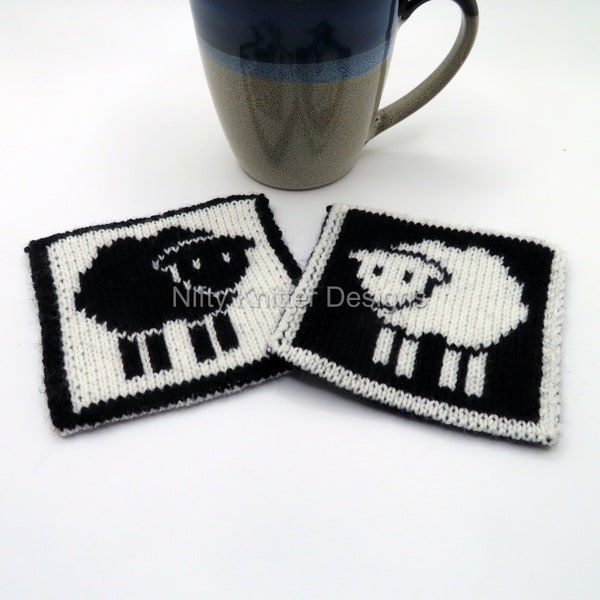 Cute Sheep Coaster Knitting Pattern - Counting Sheep Coaster [ENGLISH ONLY, PDF Download]