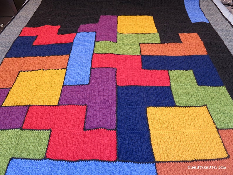 Blocks Blanket Knitting Pattern Interlocking Blocks Afghan ENGLISH ONLY, PDF Download image 2