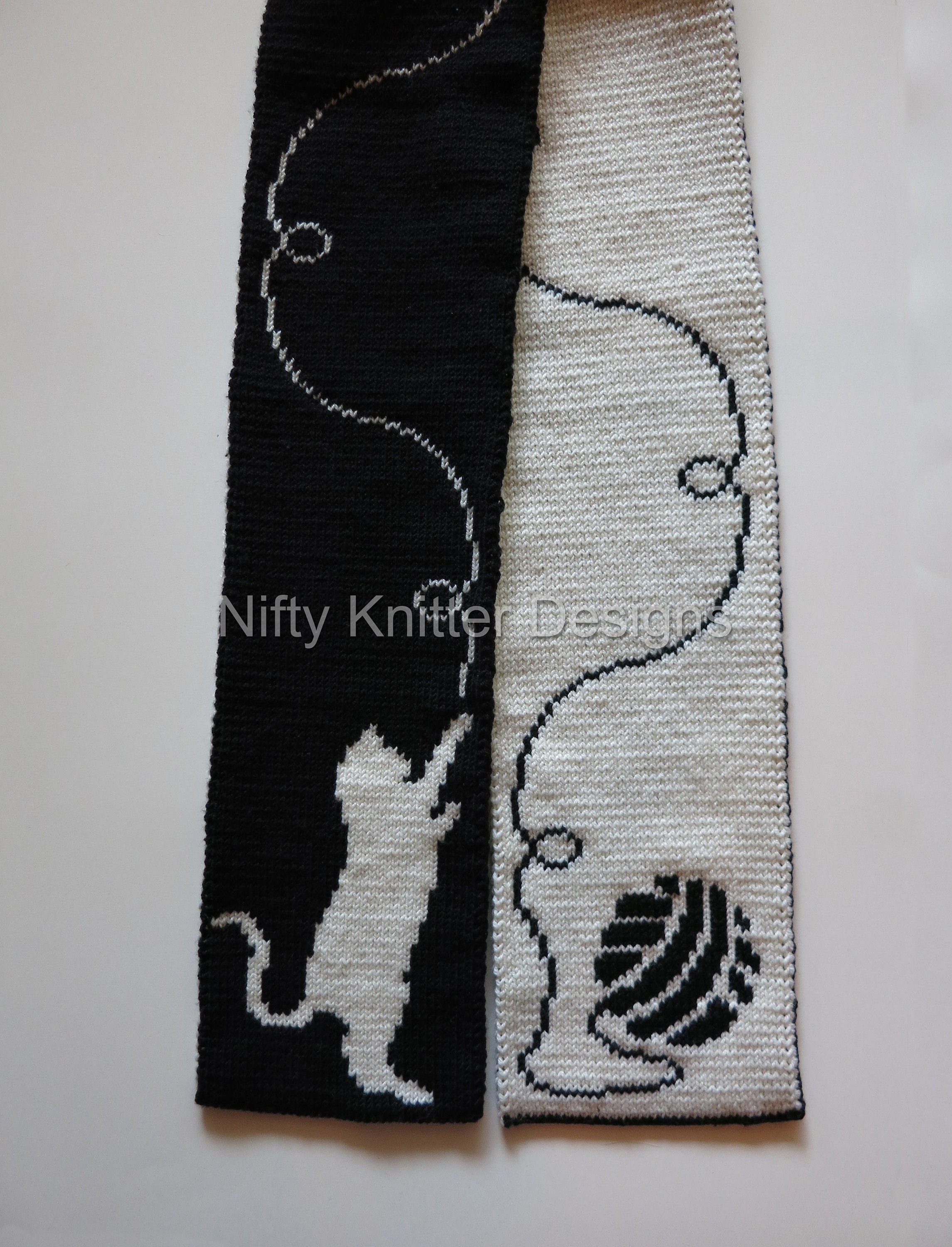 Black Stuffed Cat Hand-Knitting Scarf – 017 Shop