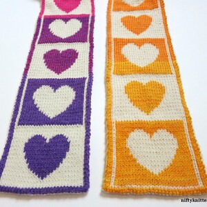 Heart Scarf Knitting Pattern Share the Love Scarf ENGLISH ONLY image 8