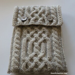 Celtic Knot Tablet Case Knitting Pattern Mini Tablet Case ENGLISH ONLY, PDF Download image 3