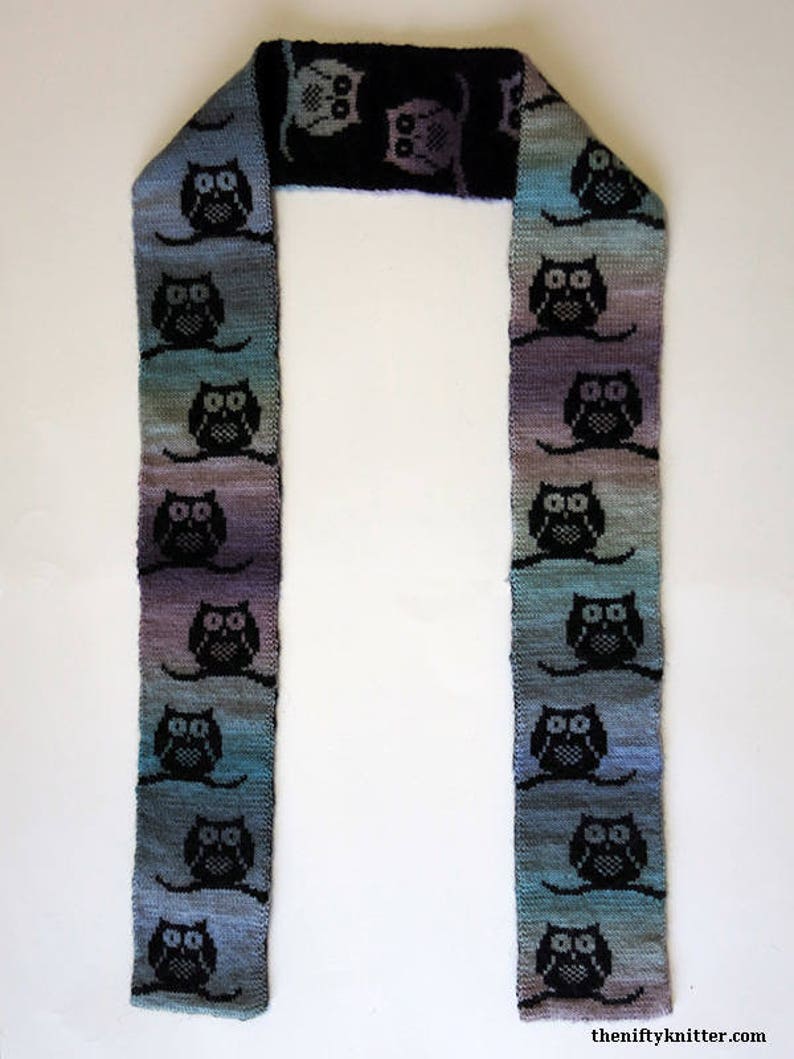 Cute Owl Scarf Knitting Pattern Parliament of Owls Scarf ENGLISH ONLY, PDF Download image 6