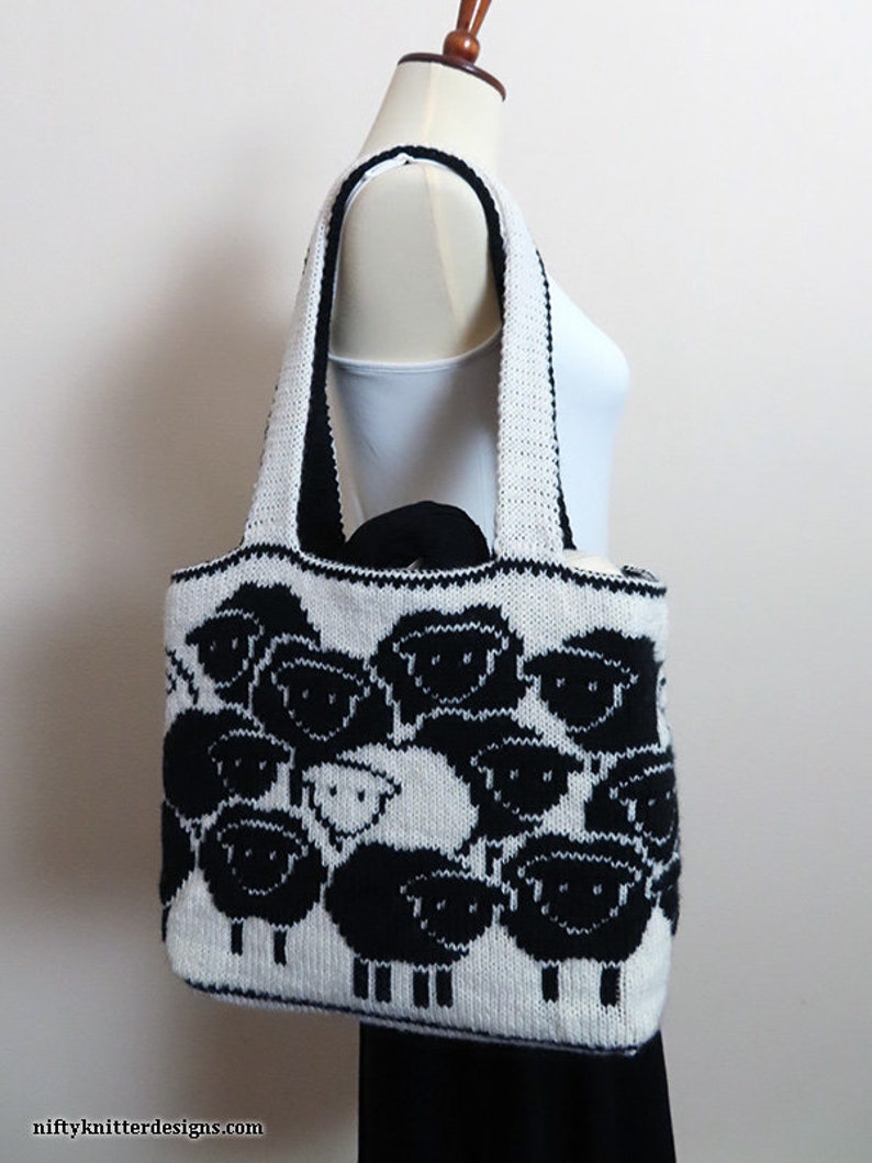 Cute Sheep Bag Knitting Pattern Counting Sheep Bag image 6