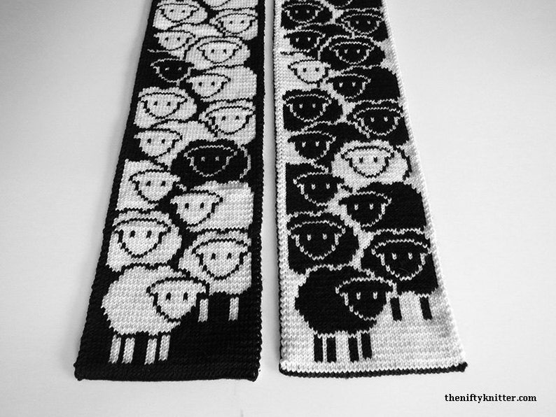 Cute Sheep Scarf Knitting Pattern Counting Sheep Scarf ENGLISH ONLY image 3