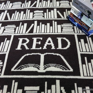 Book Blanket Knitting Pattern baby throw Book Lover image 1