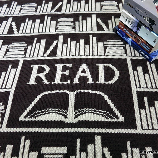 Modèle de tricot de couverture livre, bébé, jeté - Couverture pour les amoureux des livres [ANGLAIS UNIQUEMENT]