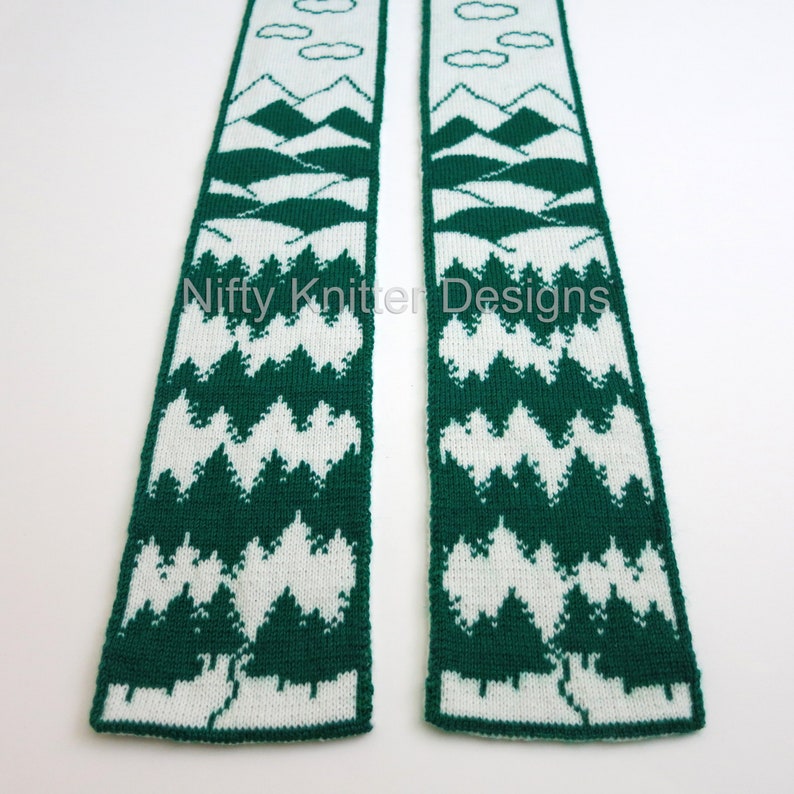 Forest Scarf Knitting Pattern Into the Woods Scarf ENGLISH ONLY, PDF Download image 6
