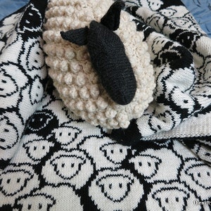 Cute Sheep Blanket Knitting Pattern, Baby, Throw Counting Sheep Blanket ENGLISH ONLY, PDF Download image 2