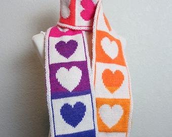 Heart Scarf Knitting Pattern - Share the Love Scarf [ENGLISH ONLY, PDF Download]