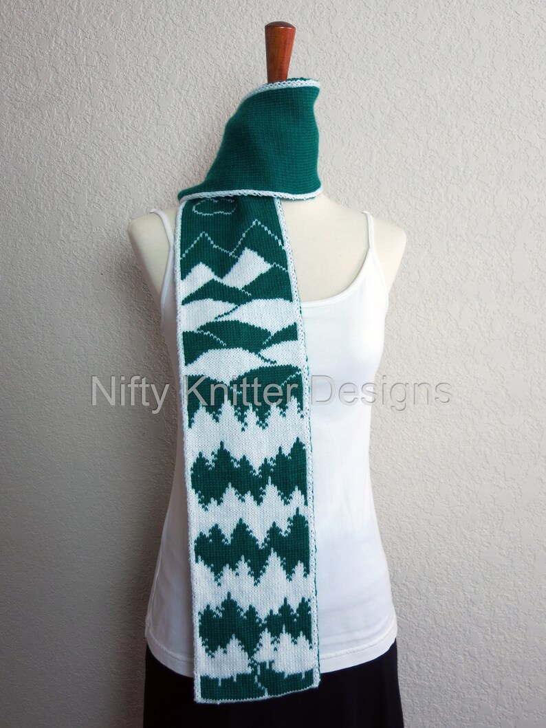 Forest Scarf Knitting Pattern Into the Woods Scarf ENGLISH ONLY, PDF Download image 5