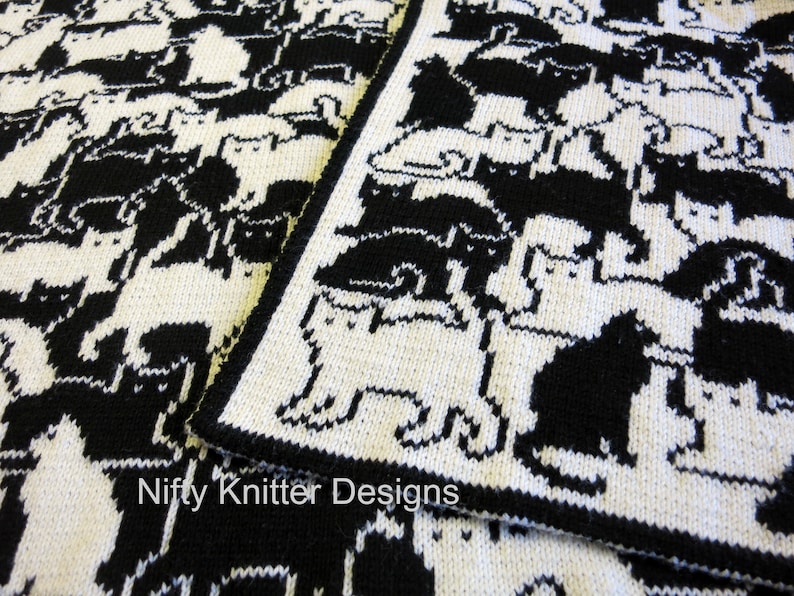 Cute Cat Blanket Knitting Pattern baby throw Herding Cats image 1