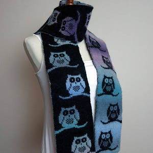 Cute Owl Scarf Knitting Pattern Parliament of Owls Scarf image 3