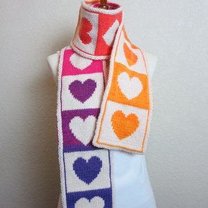 Heart Scarf Knitting Pattern Share the Love Scarf ENGLISH ONLY image 6