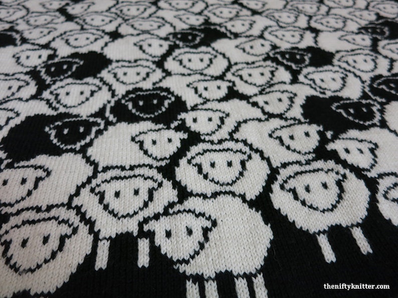 Sheep Blanket Knitting Pattern Baby Throw Counting Sheep image 5