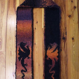 Dragon Scarf Knitting Pattern Fire Dragon Scarf ENGLISH ONLY image 2