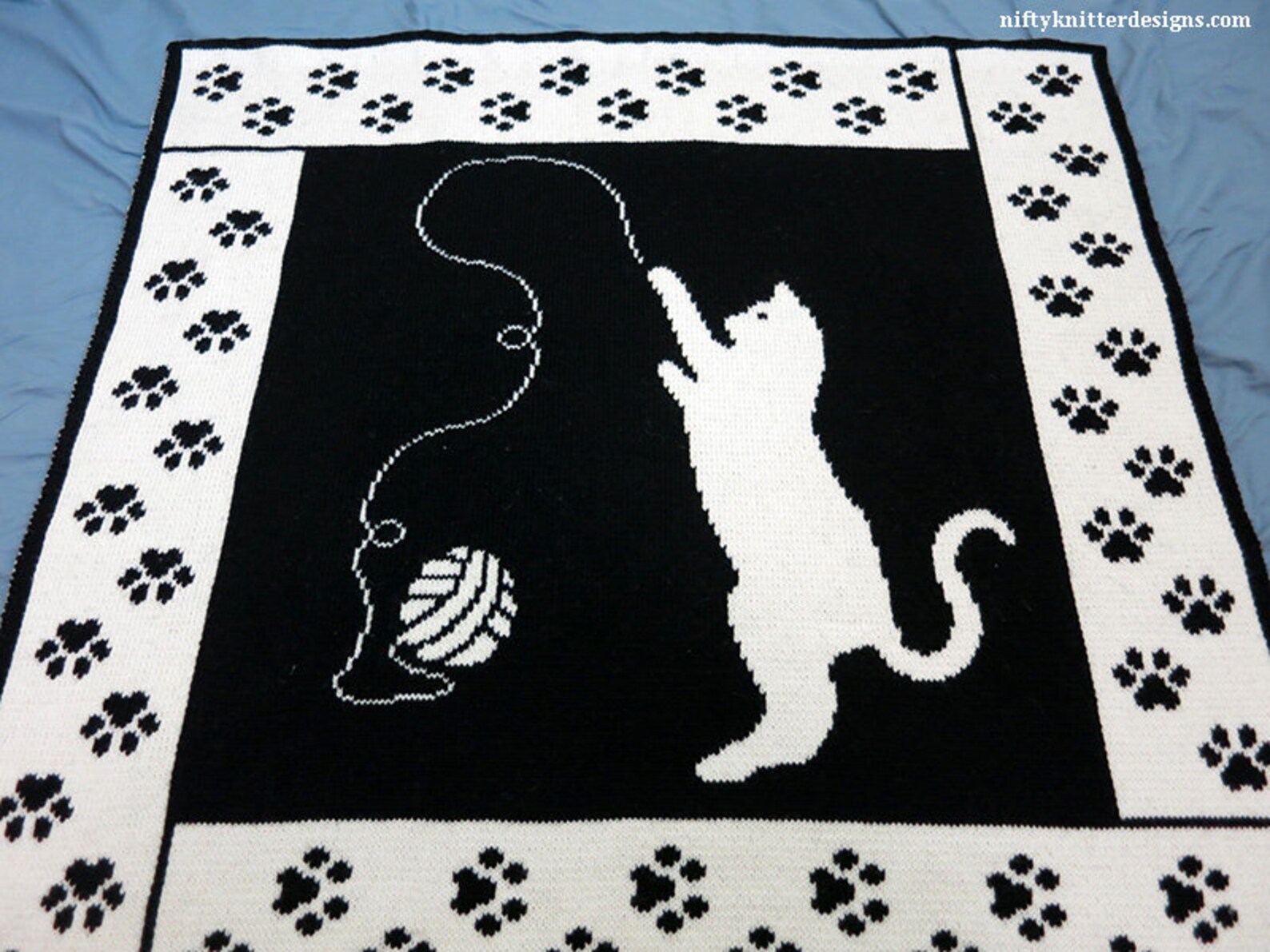 Cute Cat Blanket Knitting Pattern Baby Throw Cattitude - Etsy Canada