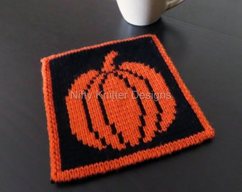 Fall Pumpkin Potholder Knitting Pattern [ENGLISH ONLY]