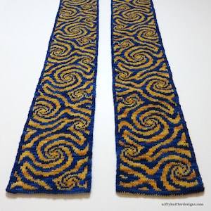 Van Gogh Starry Night Knitting Pattern - Whirl Scarf [ENGLISH ONLY, PDF Download]