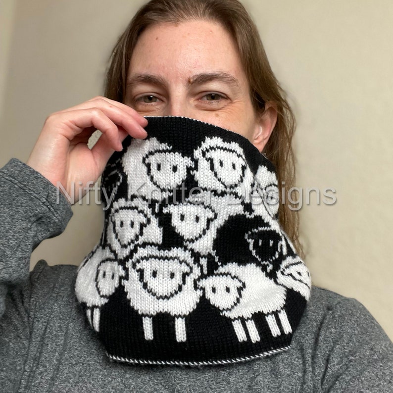 Cute Sheep Cowl Knitting Pattern Counting Sheep Cowl ENGLISH ONLY, PDF Download image 2