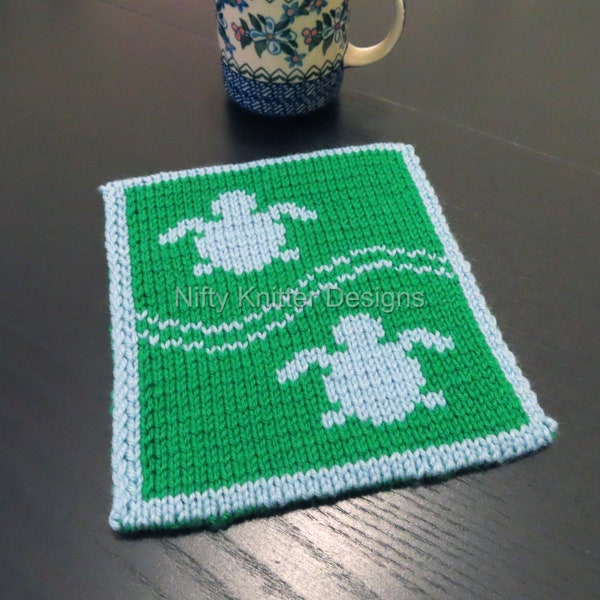 Sea Turtle Potholder Knitting Pattern [ENGLISH ONLY, PDF Download]