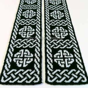 Celtic Knot Scarf Knitting Pattern: Reversible Double Knit Design (PDF Download, English Only)