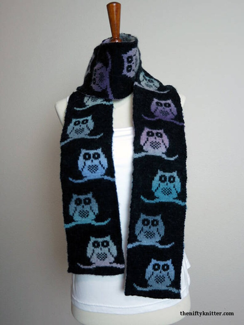 Cute Owl Scarf Knitting Pattern Parliament of Owls Scarf ENGLISH ONLY, PDF Download image 5