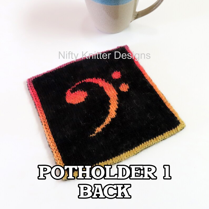 Music Note Potholders Knitting Pattern Musical Potholders ENGLISH ONLY, PDF Download image 6