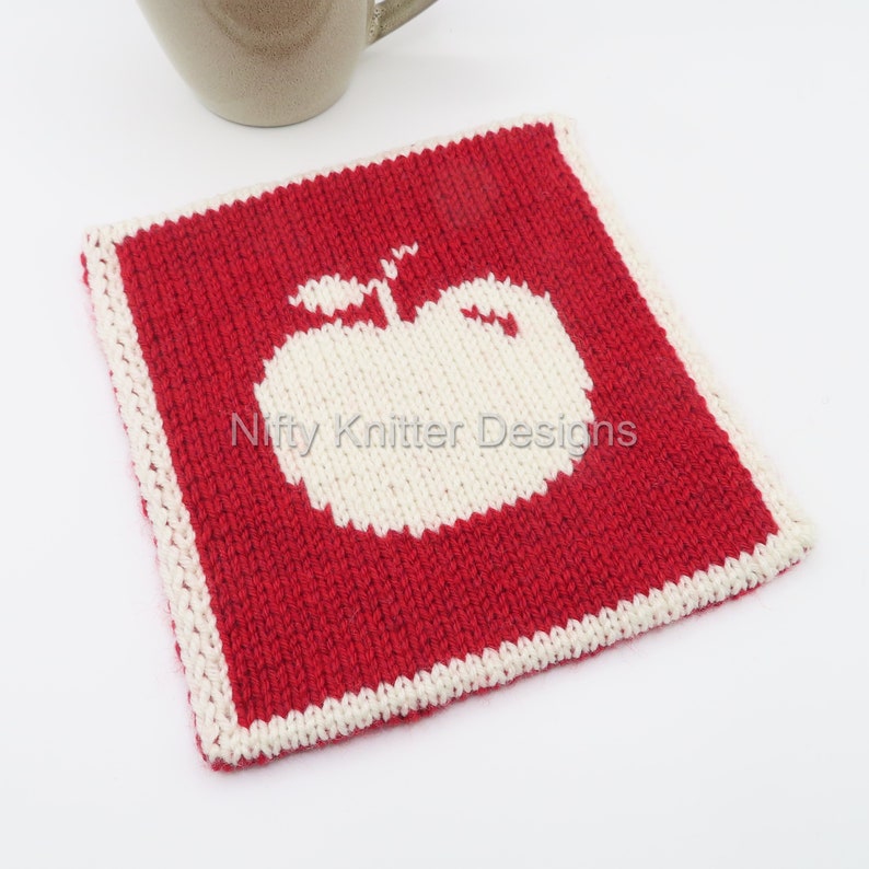 Apple Potholder Knitting Pattern ENGLISH ONLY, PDF Download image 2