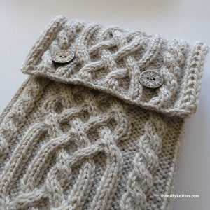 Celtic Knot Tablet Case Knitting Pattern Mini Tablet Case ENGLISH ONLY, PDF Download image 1