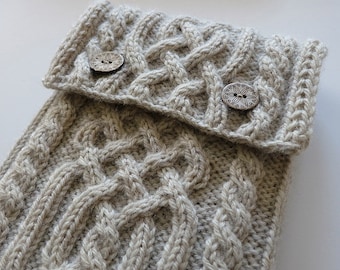 Celtic Knot Tablet Case Knitting Pattern: Cabled iPad Mini Cover (PDF Download, English Only)